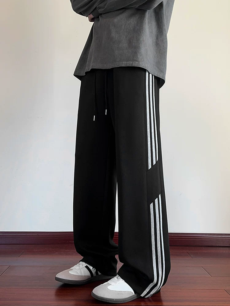 Quần dài ống rộng kẻ sọc phong cách Mỹ của Jeanswest dành cho nam, mùa xuân thu, thương hiệu thời thượng cao cấp, quần dài ống rộng sành điệu.