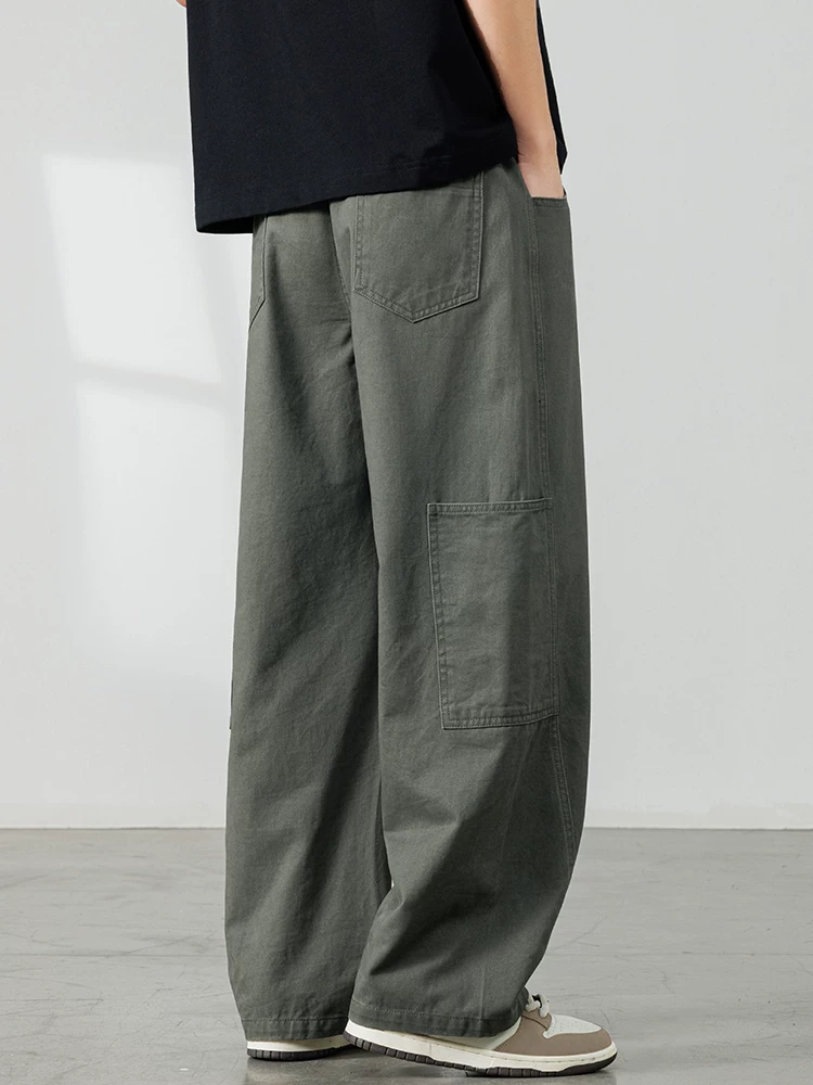 Quần dài ống rộng chất liệu cotton nguyên chất phong cách Mỹ của Jeanswest dành cho nam, quần dài ống đứng thời trang cao cấp mới mùa xuân thu.