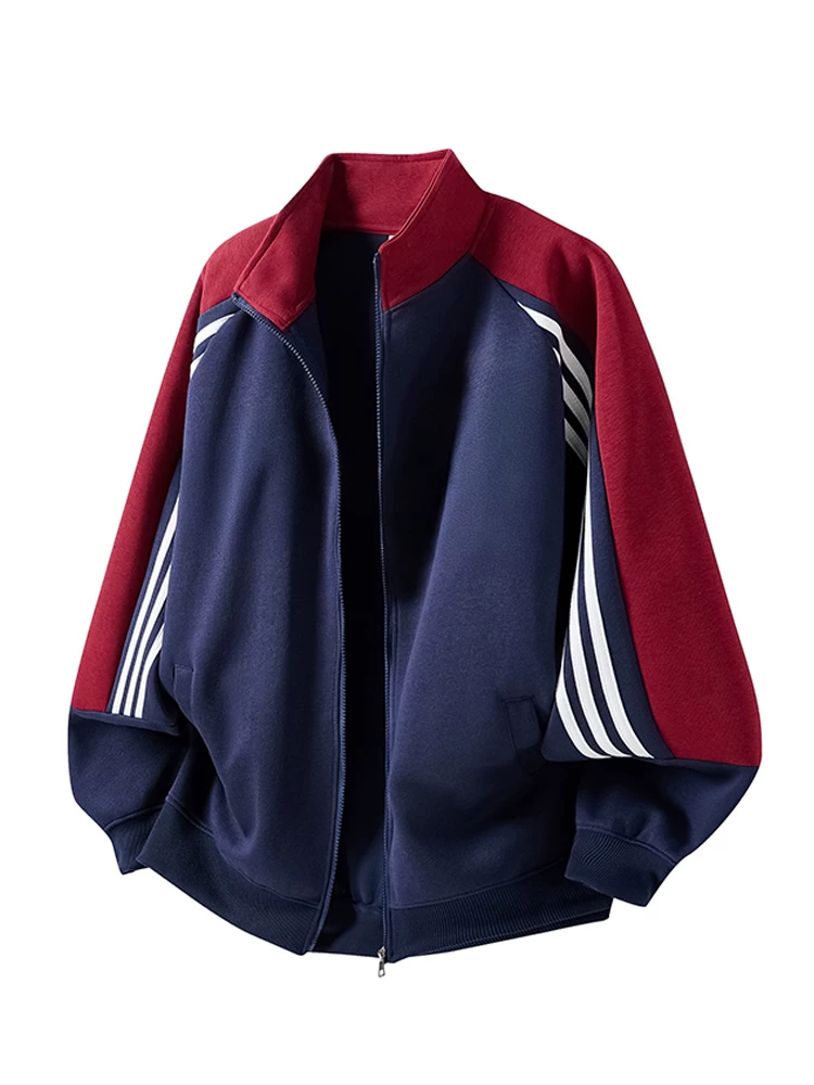 Áo khoác nam Jeanswest phối màu sọc, cổ điển, phong cách Mỹ, thời trang xuân thu, chất liệu cao cấp.