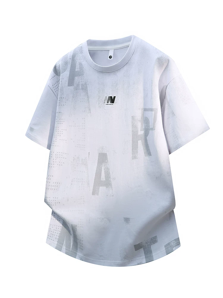 Áo thun cổ tròn in chữ phong cách Mỹ của Jeanswest dành cho nam, áo thun ngắn tay thoáng khí, rộng rãi, hợp thời trang, cao cấp mùa hè.
