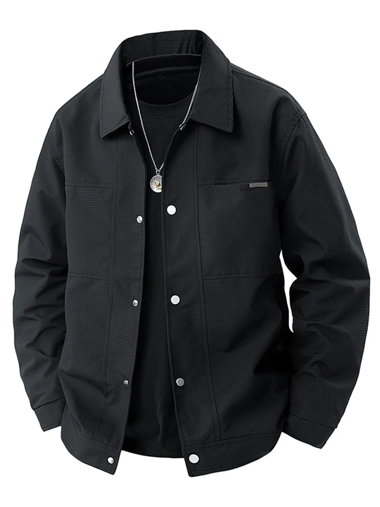 Áo khoác nam Jeanswest một hàng khuy, màu trơn, đa năng, kiểu Mỹ, mỏng, thời trang, phong cách thường ngày mùa xuân