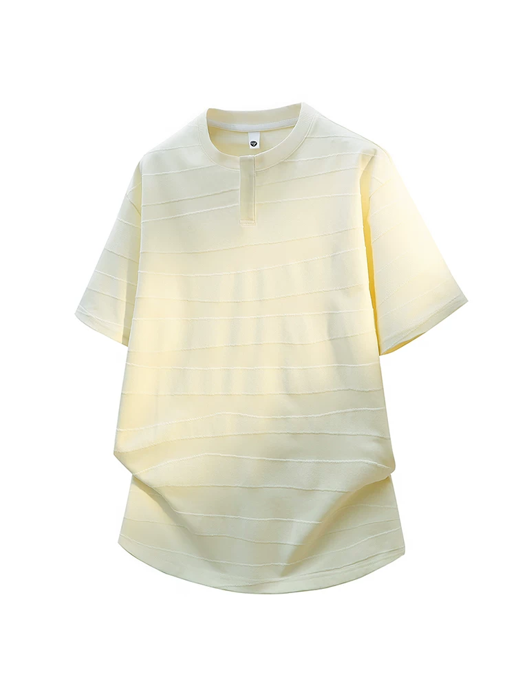 Áo thun nam cổ tròn sọc phong cách Mỹ của Jeanswest, áo thun ngắn tay cao cấp, rộng rãi, hợp thời trang, mát mẻ dành cho mùa hè.