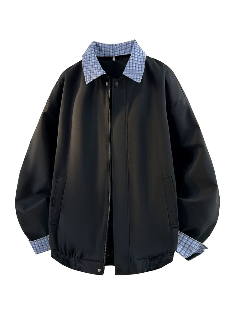 Áo khoác kẻ sọc cổ điển Nhật Bản của Jeanswest dành cho nam, áo khoác đa năng dáng rộng hợp thời trang mùa xuân.