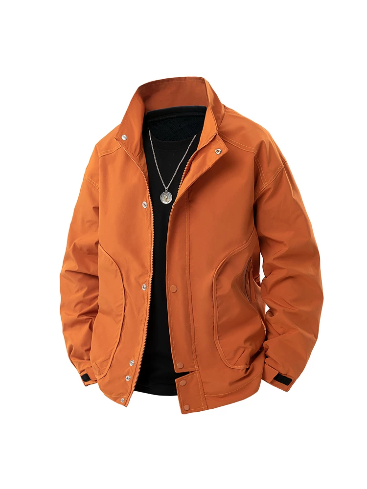 Áo khoác công sở cổ đứng mới của Jeanswest dành cho nam, phong cách đường phố mùa xuân thu, kiểu dáng rộng rãi và thoải mái, áo khoác ngoài cỡ lớn.