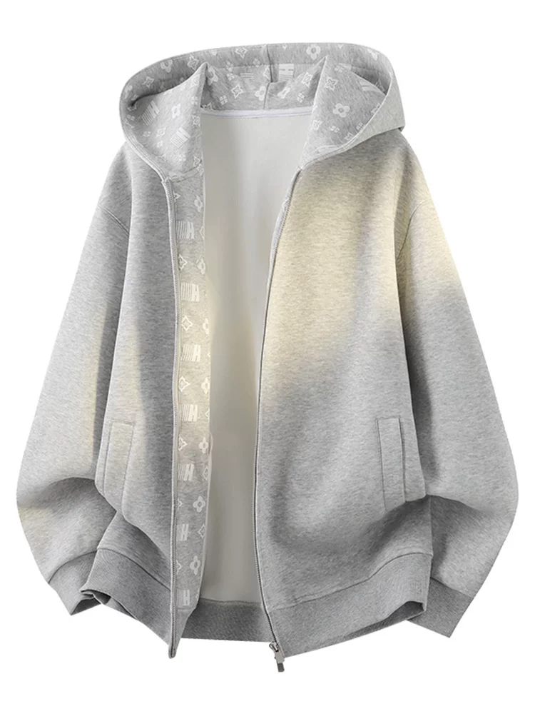 Áo khoác cardigan có mũ trùm đầu cao cấp của Jeanswest dành cho nam giới, áo khoác ngoài dáng rộng phong cách Mỹ thời thượng mùa xuân thu.