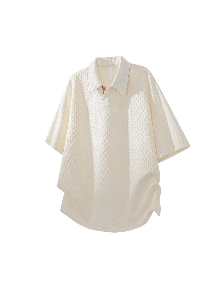 Bộ áo polo ngắn tay chất liệu lụa băng dệt vân của Jeanswest dành cho nam, kiểu dáng mỏng mùa hè, bộ hai món thể thao mát mẻ và năng động