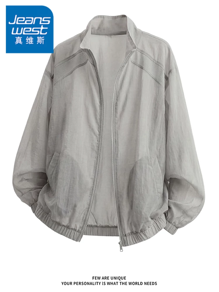 Quần áo chống nắng cổ đứng Jeanswest UPF50+ dành cho nam, kiểu mới hè 2026, áo kiểu cao cấp thoáng khí, rộng rãi, thoải mái