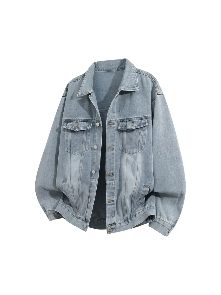 Áo khoác denim cổ điển kiểu Mỹ của Jeanswest dành cho nam, phong cách xuân thu mới, dáng rộng, áo khoác ngoài thường ngày sành điệu và đa năng.