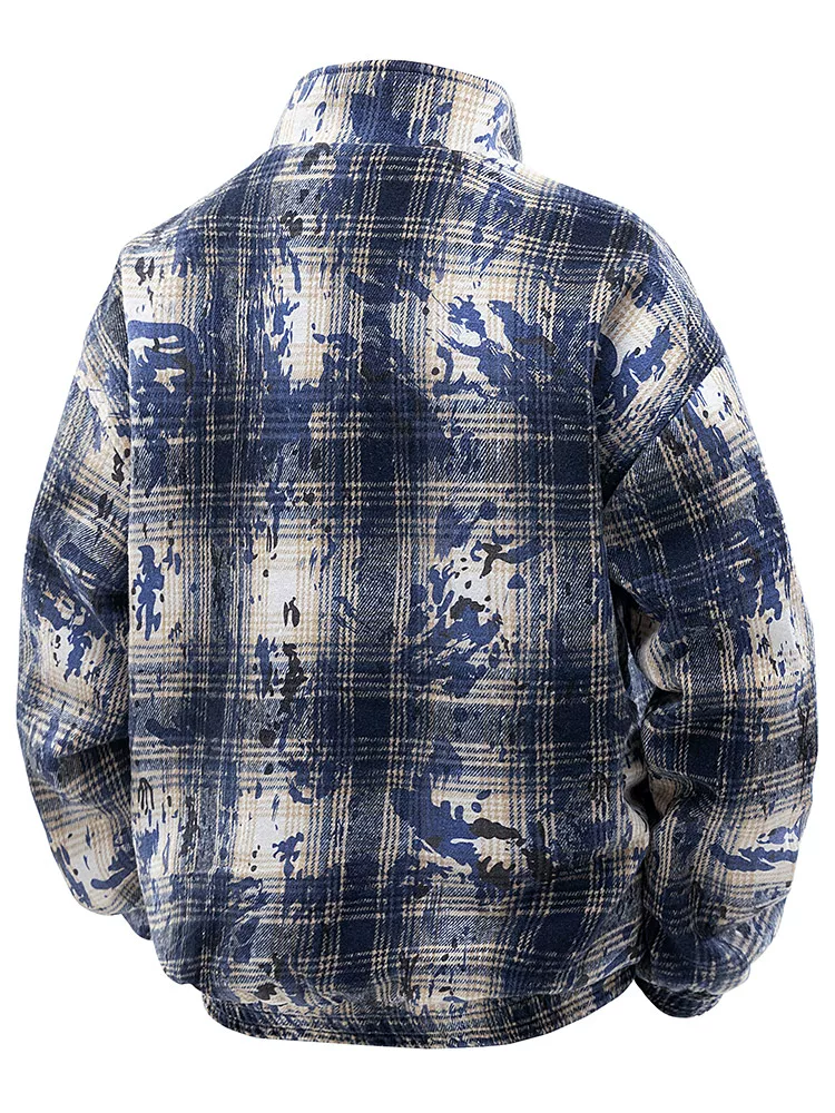 Áo khoác kẻ sọc phối màu nhuộm tie-dye cao cấp của Jeanswest dành cho nam, mùa xuân, cỡ lớn, dáng rộng.