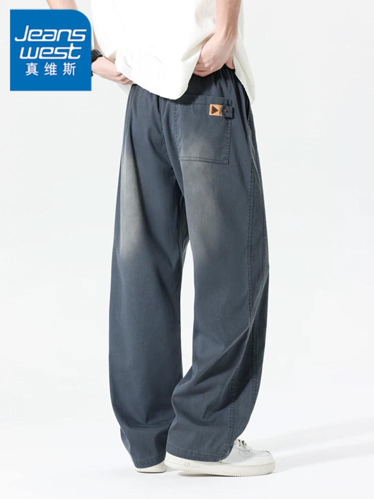 Quần dài ống rộng phong cách Mỹ cổ điển của Jeanswest dành cho nam, quần dài ống rộng thoải mái, thời trang cao cấp mùa xuân thu.