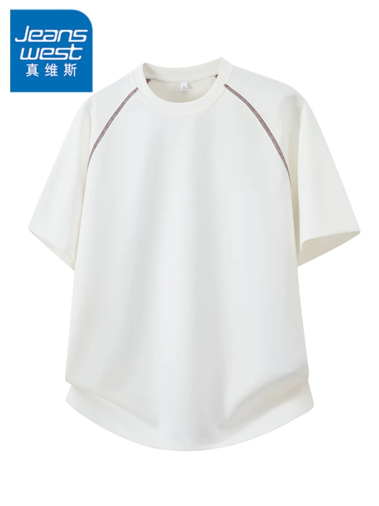 Áo thun cổ tròn tay ngắn kiểu Mỹ của Jeanswest dành cho nam, áo thun mùa hè cao cấp, rộng rãi, thoáng khí, thân thiện với làn da.