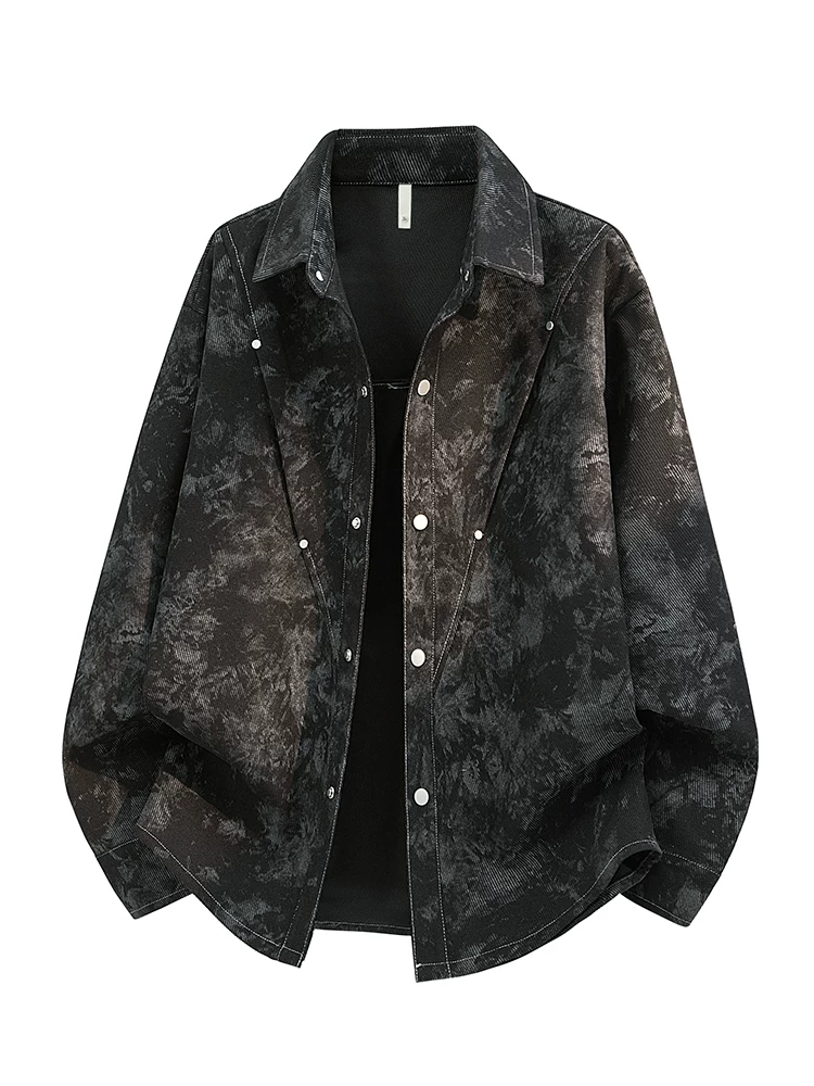 Áo sơ mi tie-dye dáng rộng thoải mái của Jeanswest dành cho nam, kiểu mới xuân thu 2026, áo khoác thời trang cao cấp.