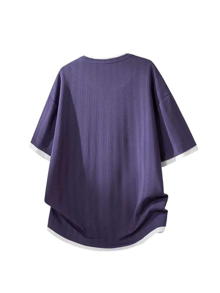 Áo thun nam cổ tròn kiểu dáng hai mảnh rộng rãi, phong cách thường ngày của Jeanswest, thương hiệu thời thượng mùa hè với cảm giác cao cấp, tay ngắn thoáng khí.