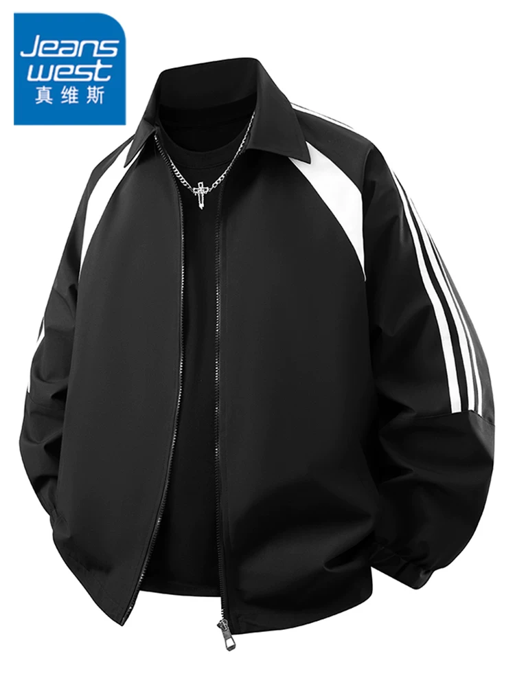 Áo khoác kẻ sọc cao cấp Jeanswest 2026 dành cho nam, kiểu dáng Mỹ, chất liệu thoải mái, mặc xuân thu.