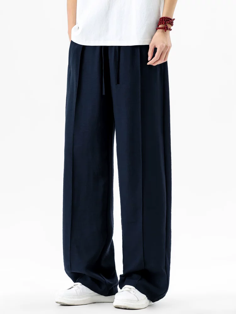 Quần dài vải lanh dáng suông phong cách Mỹ của Jeanswest dành cho nam, dáng rộng cao cấp mùa hè, thân thiện với làn da, thoáng khí, quần dài mỏng.