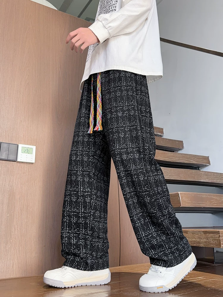 Quần dài ống rộng kiểu Mỹ thời thượng của Jeanswest dành cho nam giới, mùa xuân thu, quần dài ống rộng có dây rút cao cấp.
