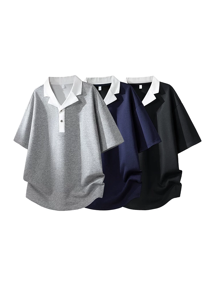 Áo polo nam Jeanswest có cổ bẻ và tay áo dài đến khuỷu tay, áo kiểu dáng rộng rãi, thời trang cao cấp mùa xuân/hè.