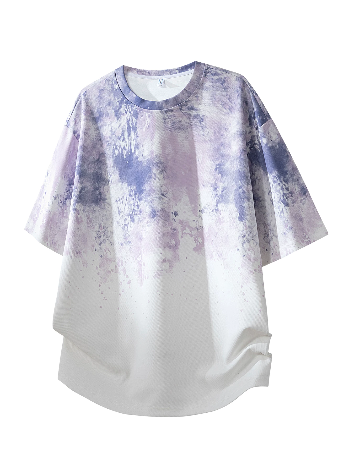 Áo thun nam Jeanswest chất liệu lụa đá nhuộm tie-dye, kiểu dáng rộng rãi mùa hè, cảm giác cao cấp, thoáng khí, nhanh khô, áo ngắn tay thời trang.