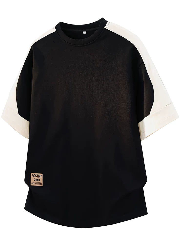 Áo thun cổ tròn dáng rộng màu sắc phối màu phong cách Mỹ của Jeanswest dành cho nam, thương hiệu thời thượng cao cấp mùa hè, tay ngắn thoáng khí và thân thiện với làn da.