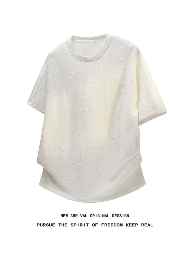 Áo thun cổ tròn xếp ly màu trơn phong cách Mỹ của Jeanswest dành cho nam, áo thun ngắn tay thoáng khí, thân thiện với làn da, thương hiệu thời trang cao cấp mùa hè.