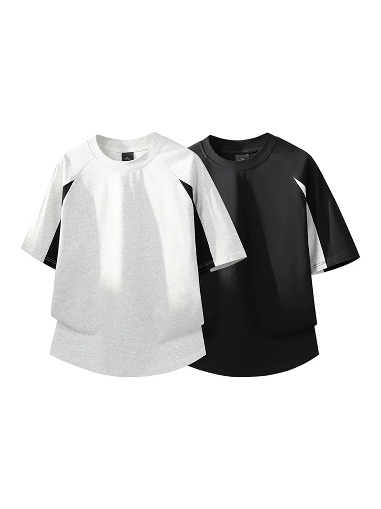 Áo thun nam Jeanswest kiểu Mỹ phối màu, 100% cotton nguyên chất, dáng rộng mùa hè, cảm giác cao cấp, thoáng khí, thân thiện với làn da, tay ngắn.