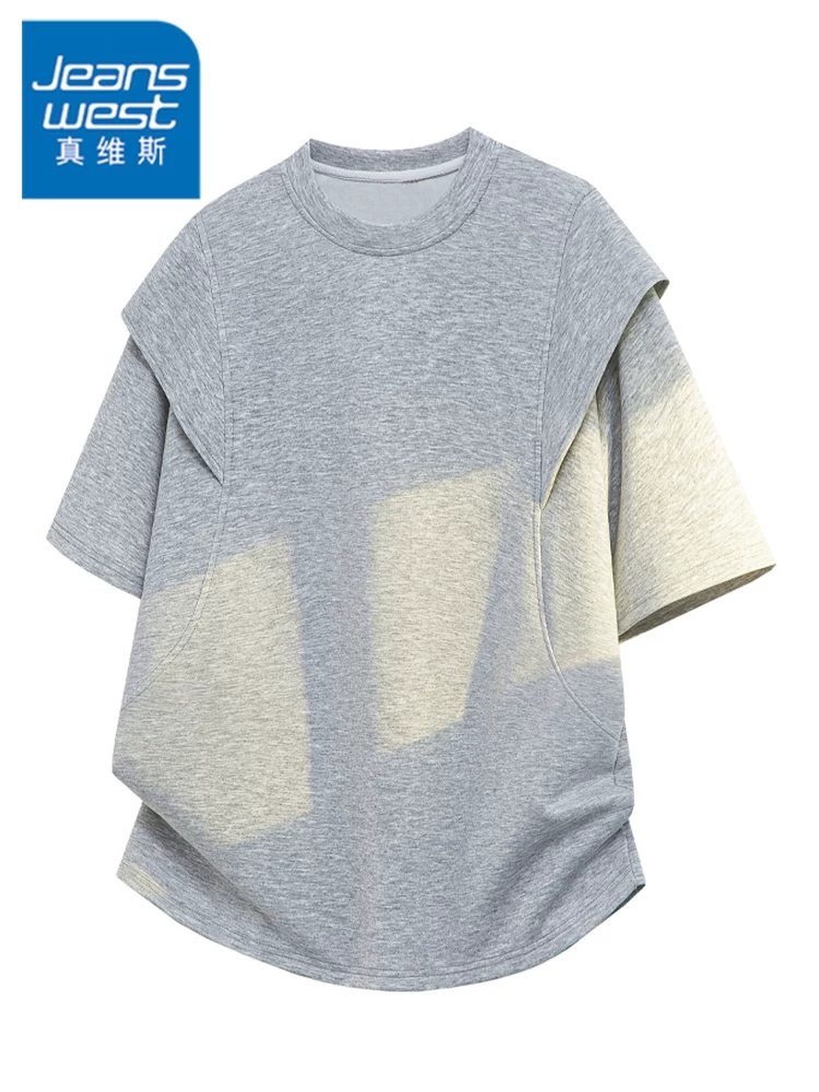 Áo thun nam Jeanswest dáng rộng, màu trơn, cổ tròn, mùa hè 2026, thương hiệu thời thượng mới, chất liệu cao cấp, tay ngắn.