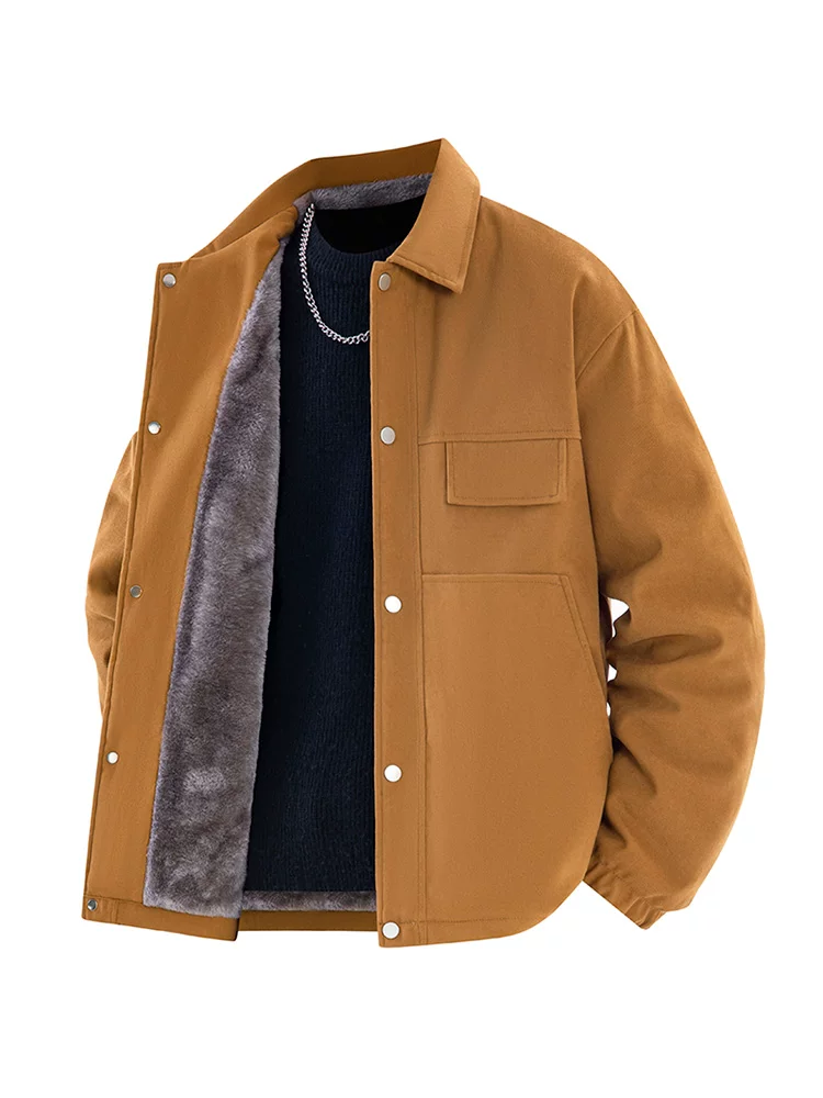 Áo khoác công sở kiểu Mỹ của Jeanswest dành cho nam, áo khoác dày lót lông cừu mùa thu đông.