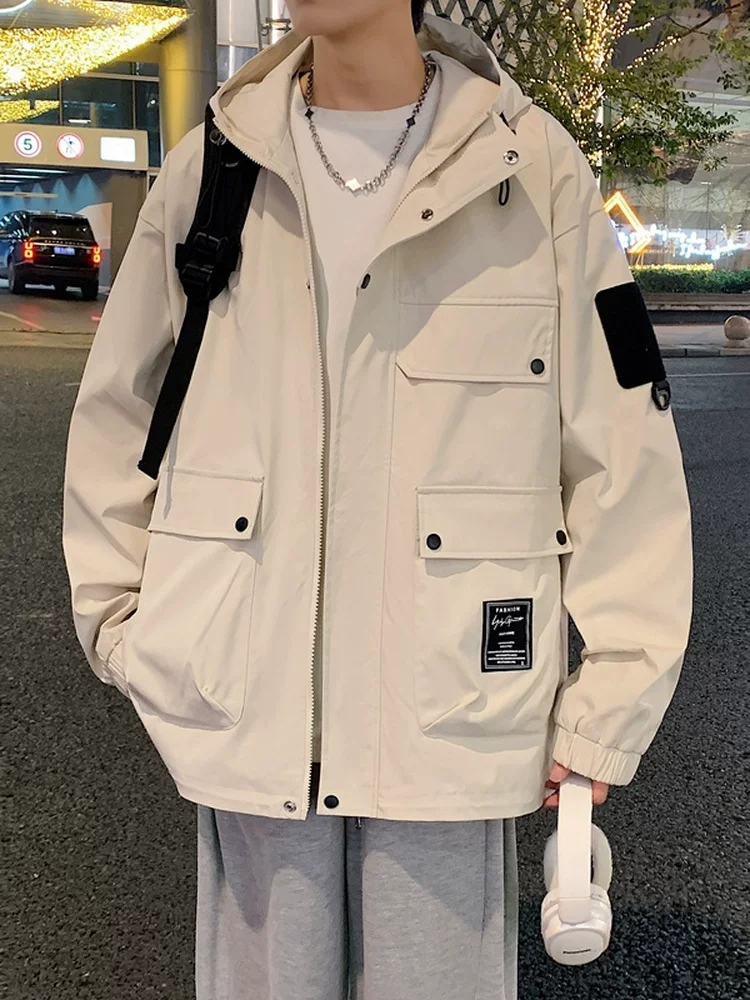 Áo khoác có mũ trùm đầu của Jeanswest dành cho nam, mùa xuân và mùa thu, thương hiệu thời thượng cao cấp, kiểu dáng rộng rãi, phong cách và đa năng.