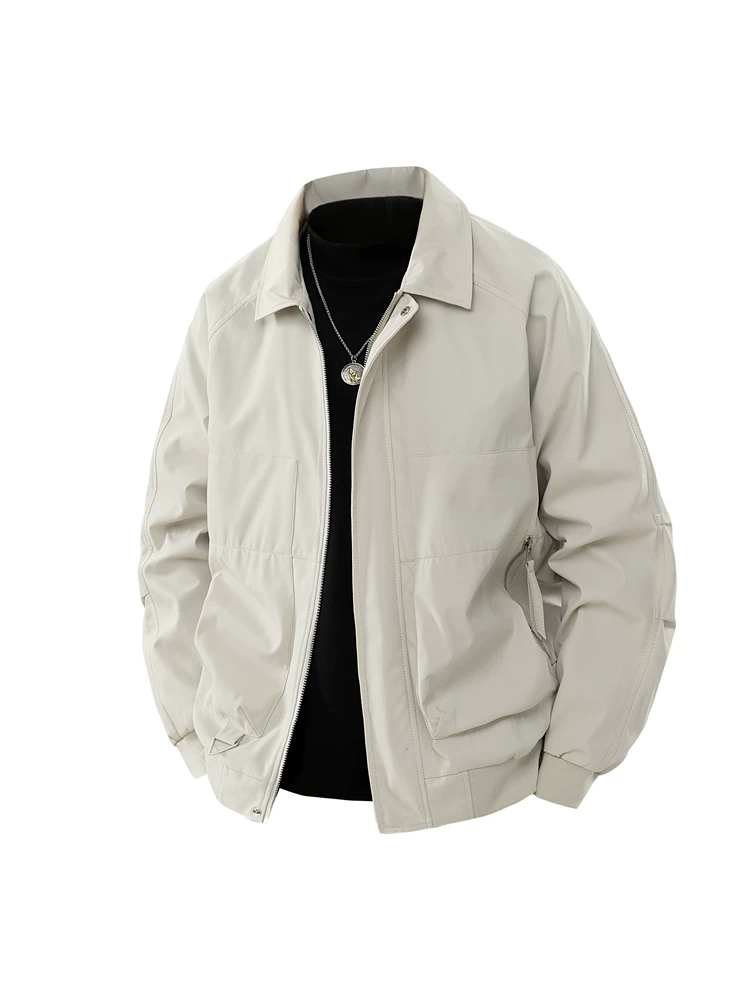 Áo khoác phi công kiểu Mỹ của Jeanswest dành cho nam, mùa xuân, cổ áo lật, áo khoác công sở phong cách cổ điển.