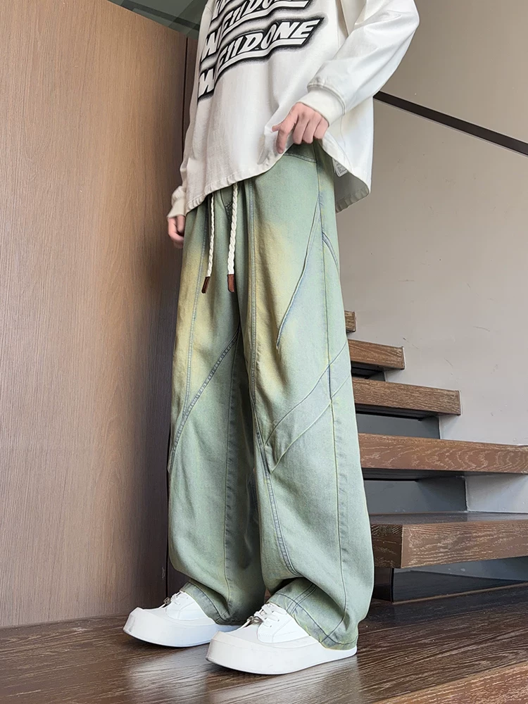 Quần jean nam cỡ lớn dáng thẳng kiểu Mỹ của Jeanswest dành cho mùa xuân và mùa thu, quần ống loe màu trơn thời thượng cao cấp.