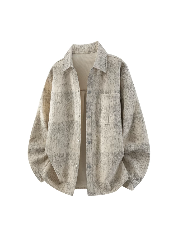 Áo sơ mi dài tay thiết kế nhuộm màu thời thượng của thương hiệu Jeanswest dành cho nam, áo khoác sơ mi dáng rộng cổ điển mùa xuân thu.