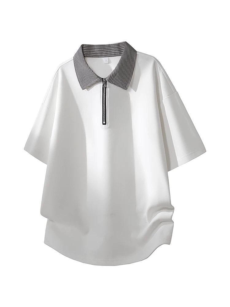 Áo thun ngắn tay cổ bẻ kẻ sọc giả hai mảnh phong cách Mỹ của Jeanswest dành cho nam, áo thun thương hiệu thời trang dáng rộng giản dị mùa xuân hè.