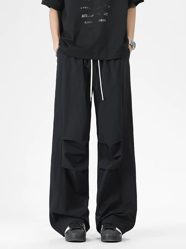 Quần dài ống rộng có dây rút kiểu Mỹ của Jeanswest dành cho nam, mùa xuân thu, thương hiệu thời thượng cao cấp, quần dài cá tính và sành điệu.