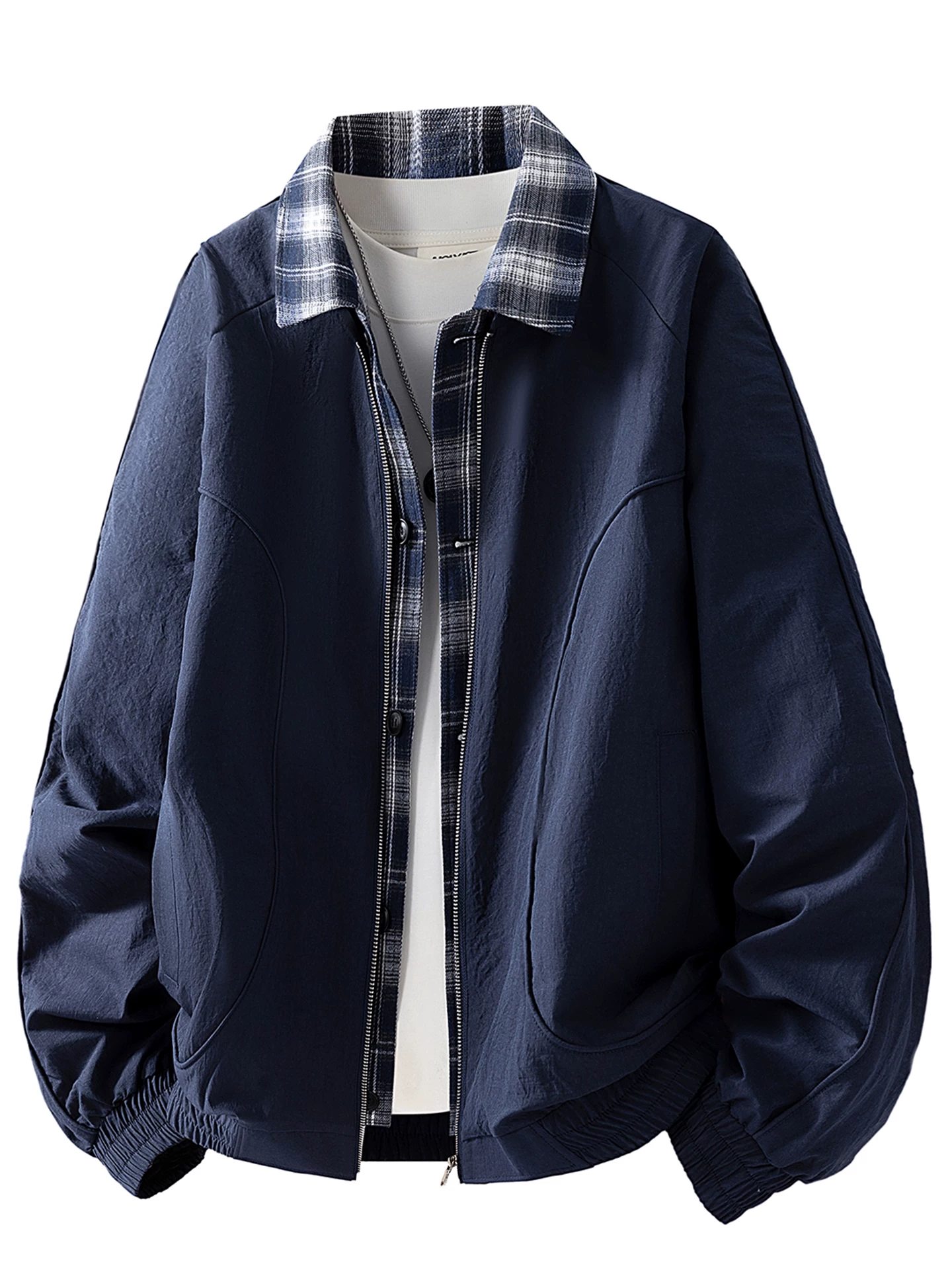 Áo khoác giả hai mảnh kiểu Mỹ của Jeanswest dành cho nam, mùa xuân thu, thương hiệu thời trang cao cấp, áo khoác ngoài rộng rãi, thoải mái.