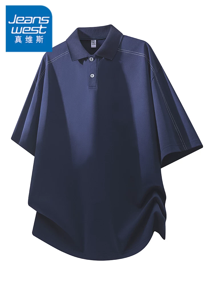 Áo thun polo màu trơn phong cách Mỹ của Jeanswest dành cho nam, dáng rộng mùa hè, thương hiệu thời trang đa năng mang lại cảm giác cao cấp, tay ngắn.