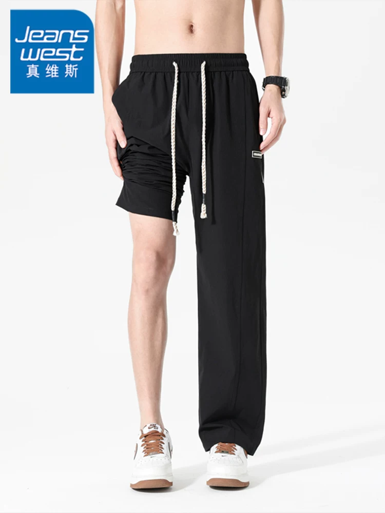 Quần dài thể thao ống đứng phong cách Mỹ thời thượng của Jeanswest dành cho nam, mùa xuân hè, cảm giác cao cấp, dáng rộng, đa năng, thoáng khí.