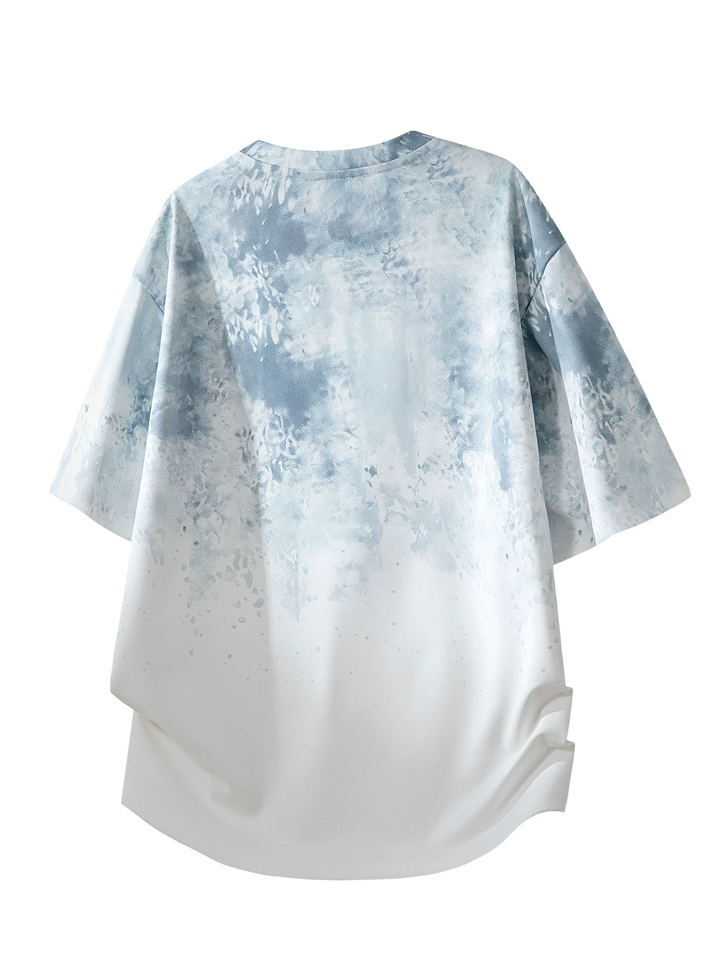 Áo thun nam Jeanswest chất liệu lụa đá nhuộm tie-dye, kiểu dáng rộng rãi mùa hè, cảm giác cao cấp, thoáng khí, nhanh khô, áo ngắn tay thời trang.