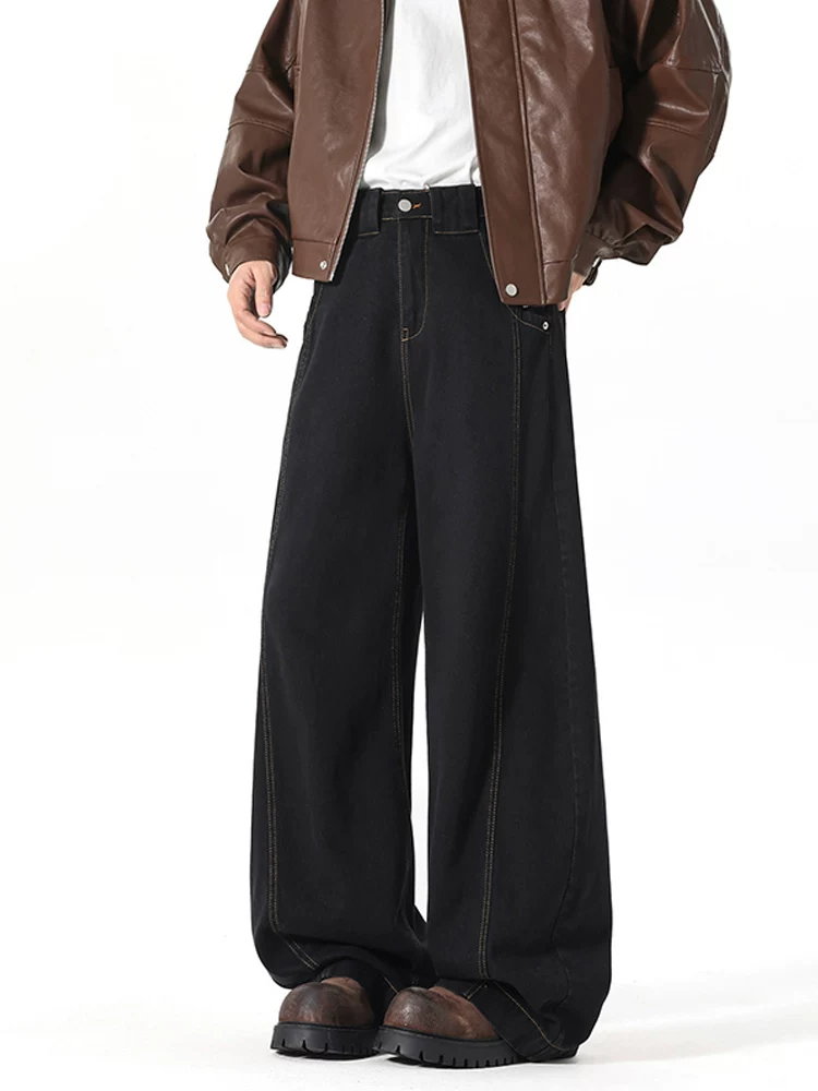 Quần jean ống loe dáng thẳng thông thường của Jeanswest dành cho nam, mùa xuân thu, dáng rộng, thương hiệu thời trang sành điệu, quần ống rộng cao cấp.