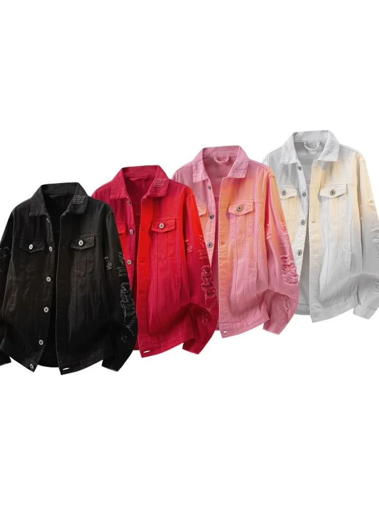 Jeanswest Áo khoác denim cổ điển 100% cotton nguyên chất dành cho nam mùa xuân thu cao cấp, áo khoác ngoài rộng rãi.
