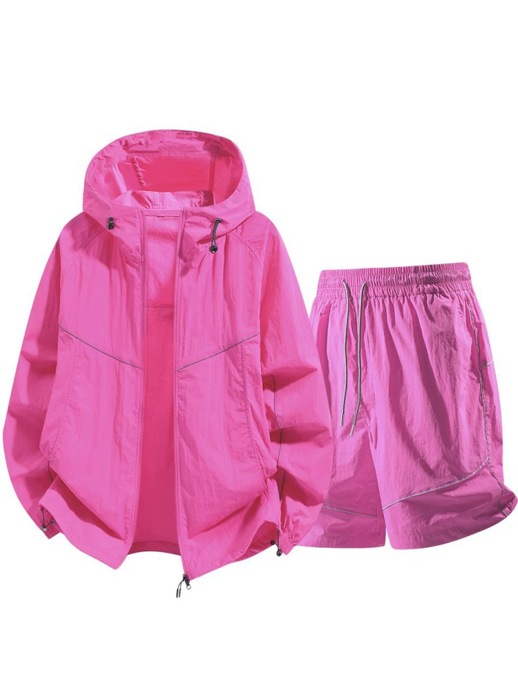 Bộ quần áo chống nắng ngoài trời bằng vải lụa băng của Jeanswest dành cho nam, kiểu dáng mỏng nhẹ, thoáng khí mùa hè, bộ hai mảnh UPF100+