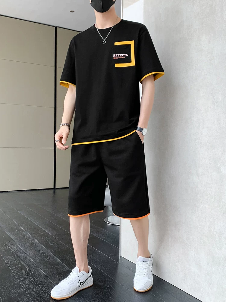 Bộ đồ thể thao mùa hè Jeanswest chất liệu vải lụa đá mát lạnh, nhanh khô, thời trang dành cho nam, gồm áo phông ngắn tay và quần short hai mảnh.