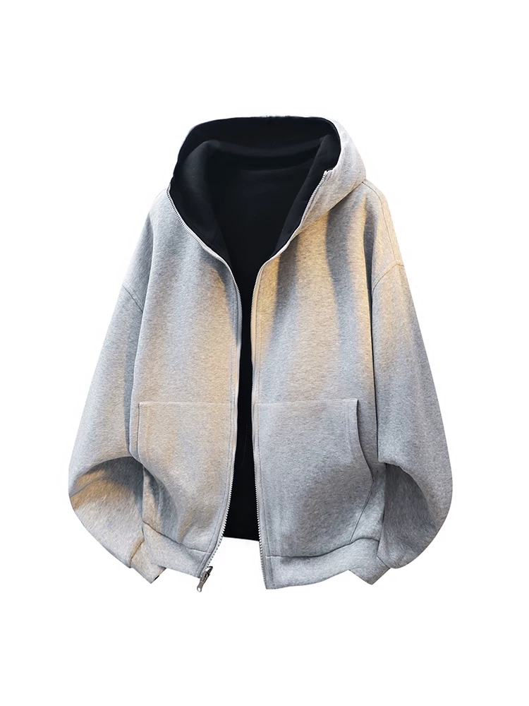 Áo nỉ có mũ hai mặt kiểu Mỹ của Jeanswest dành cho nam, áo thun cao cấp thương hiệu thời trang rộng rãi, phong cách thường ngày mùa xuân thu.