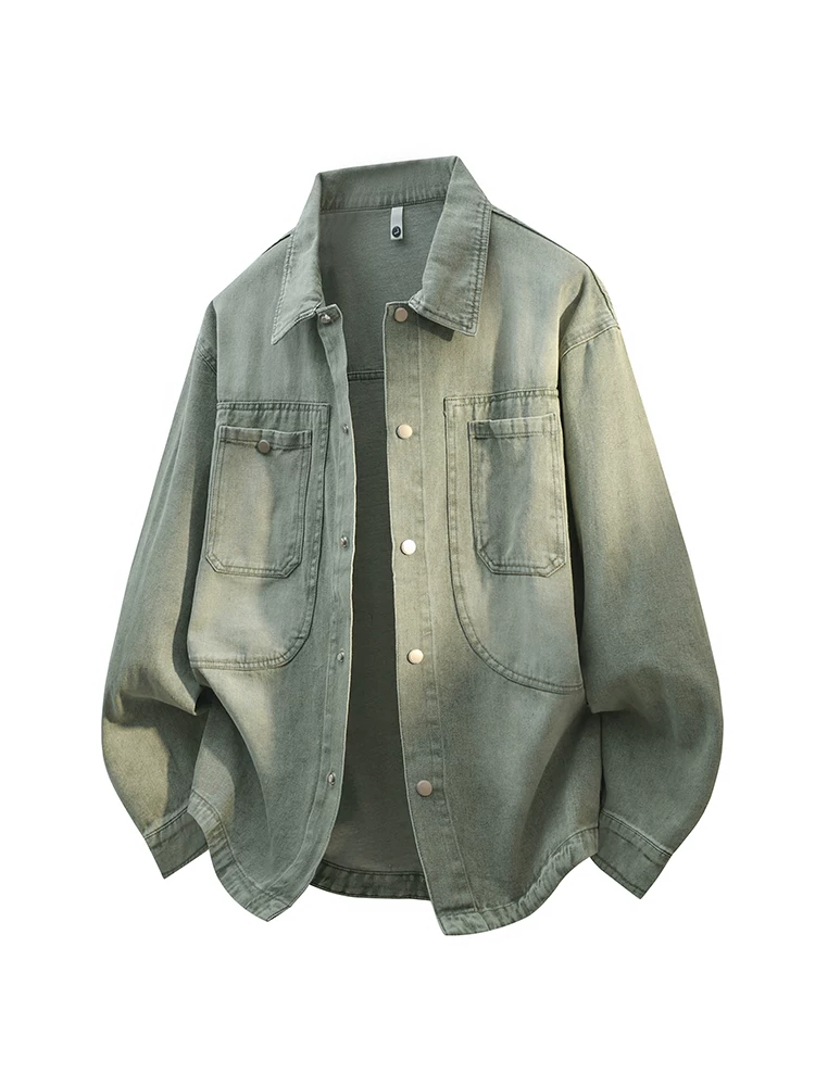 Áo khoác denim đen Jeanswest dành cho nam, mùa xuân thu, kiểu dáng đã qua xử lý làm cũ, phong cách workwear, áo khoác thời trang.