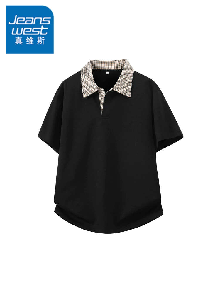 Áo polo nam Jeanswest kiểu Mỹ phối màu, thương hiệu thời trang cao cấp mùa hè, thoáng khí, thân thiện với làn da, dáng rộng, tay ngắn.