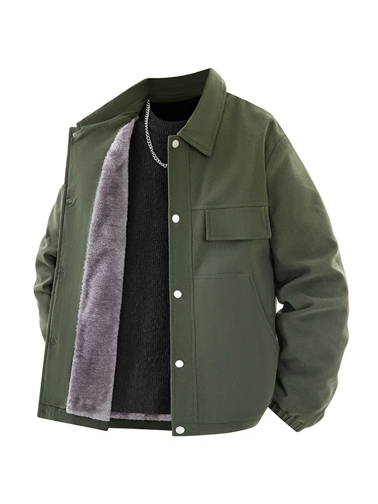 Áo khoác công sở kiểu Mỹ của Jeanswest dành cho nam, áo khoác dày lót lông cừu mùa thu đông.