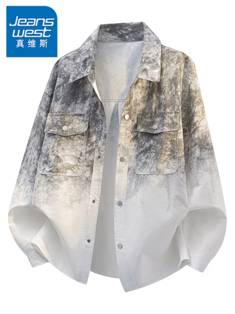 Áo khoác nam kiểu Mỹ phối màu của Jeanswest, dành cho mùa xuân và mùa thu, áo khoác thời trang cao cấp, rộng rãi, thoải mái, hợp thời trang.