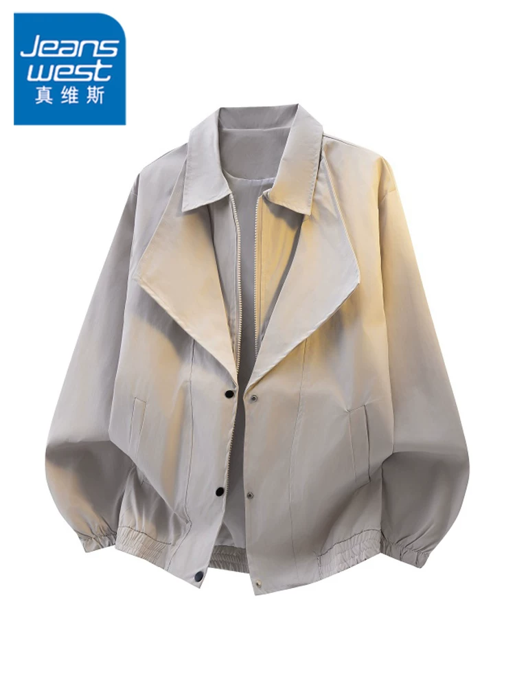 Áo khoác cổ điển kiểu Mỹ Jeanswest dành cho nam, mẫu mới xuân thu 2026, áo khoác ngoài cá tính và thời trang.