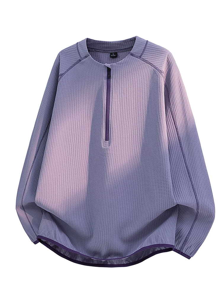 Áo nỉ cổ tròn nửa khóa kéo phối màu mới của Jeanswest dành cho nam, kiểu dáng rộng rãi và đa năng, áo dài tay mặc thường ngày cho mùa xuân và mùa thu.
