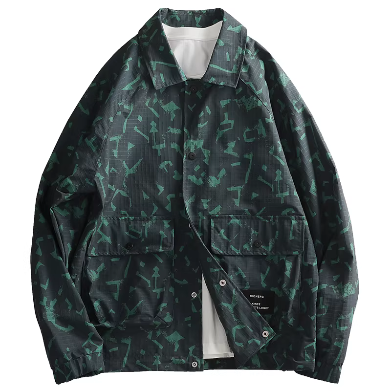 Ưu đãi đặc biệt: Áo khoác nam thời trang, thiết kế in họa tiết toàn thân độc đáo, chất liệu kẻ caro, kiểu dáng xuân mới với túi lớn, áo khoác nam hợp xu hướng.