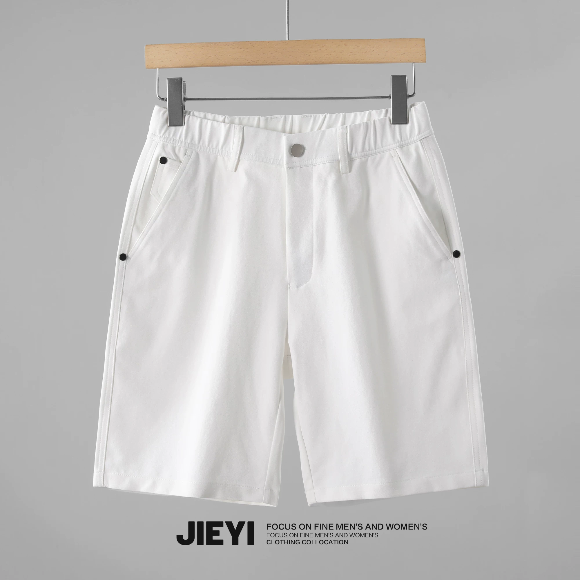 Quần short vest nam mùa hè Jieyi 2025 kiểu Anh cổ điển, thời trang, không cần là, dáng thẳng, dài trung bình